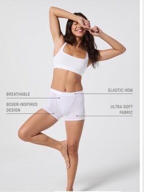 Fabletics Light Pink Ribbed Luxe Boyshorts